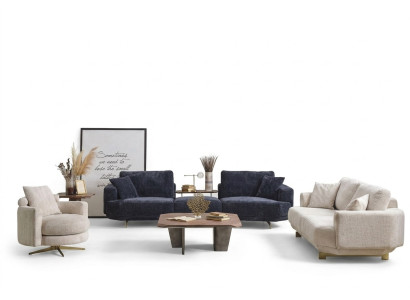 Wohnzimmer Sofa Set 4+3+1 Sitzer Design Couch Möbel Textil Polster Neu