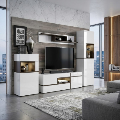 Wohnzimmer Wohnwand TV-Ständer Regal Luxus Design Set Modern Möbel Neu
