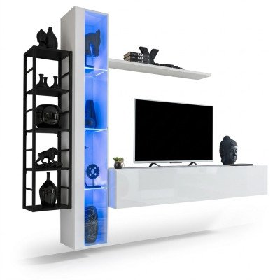 Luxus Wohnwand Designer Stil Modern Wohnzimmer Set Wand Vitrine Lowboard
