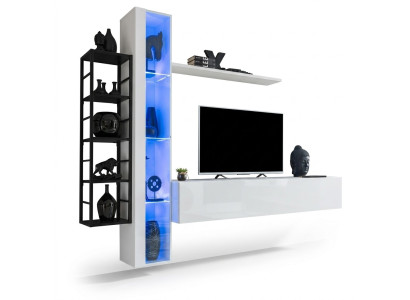 Luxus Wohnwand Designer Stil Modern Wohnzimmer Set Wand Vitrine Lowboard