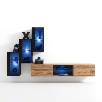 Wohnzimmermöbel Luxus Wohnwand Komplett Designer Einrichtung Holzmöbel
