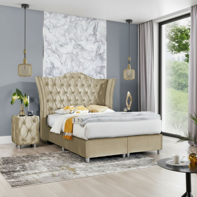 Luxus Schlafzimmer Polsterbett 2x Nachttische Bett 3tlg Set Design Einrichtung