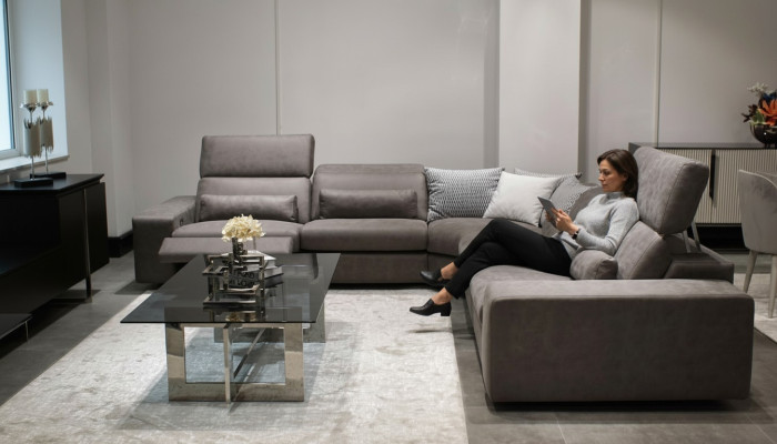 Sofa L-Form Modern Ecksofa Wohnzimmer Set Einrichtung Design Couchtisch