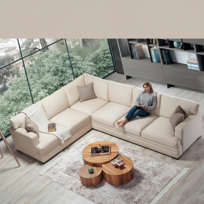 Ecksofa Wohnzimmer Design Möbel Luxus Sofa L-Form Modern Einrichtung