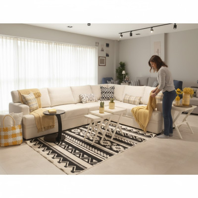 Ecksofa L-Form Modern Sofa Couch Wohnzimmer Polster Möbel Luxus