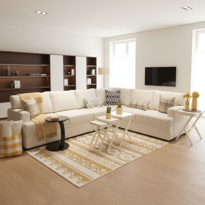 Ecksofa L-Form Modern Sofa Couch Wohnzimmer Polster Möbel Luxus