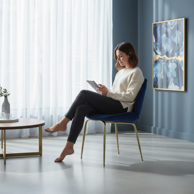 Blau Esszimmer Designer Stuhl Einrichtung Luxus Stühle Neu Möbel