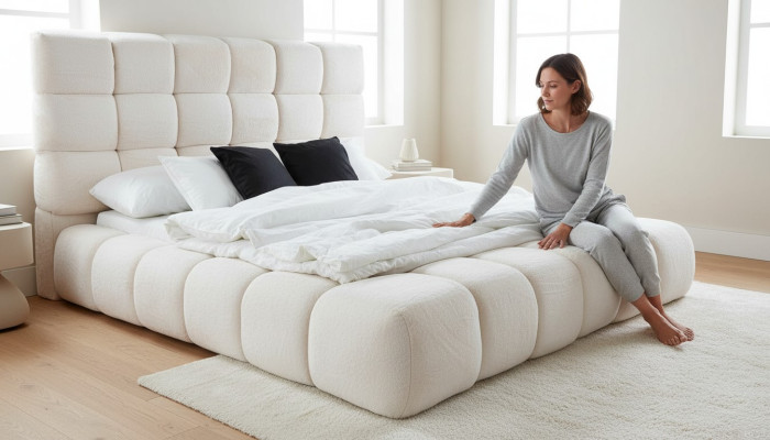 Bett Doppelbetten Modern Bettgestell Luxus Design Bettrahmen Holz Neu
