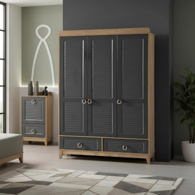 Kleiderschrank Grau Holz Schrank Design Kinderzimmer Kleiderschränke  удаление