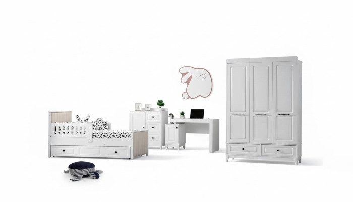 Modern Komplett Jugendzimmer Luxus Kinderzimmer Set 4tlg Weiß Farbe neu удаление 