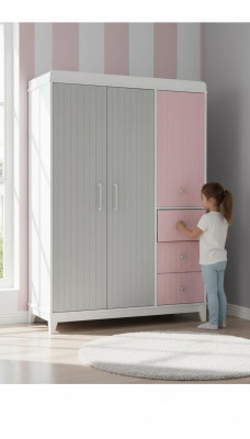 Stilvoll Kleiderschrank Mehrfarbig Holz Schrank Design Kinderzimmer
