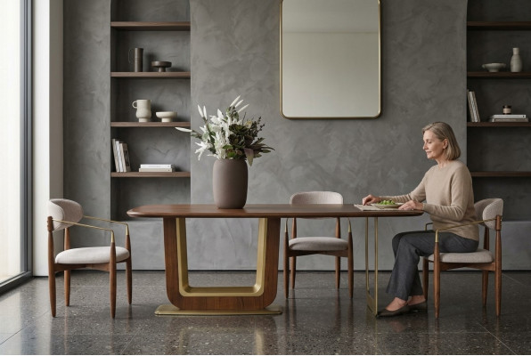  Modern Esszimmer Set Perfekte Esstisch und 4x Stühle Braun Farbe 5tlg.