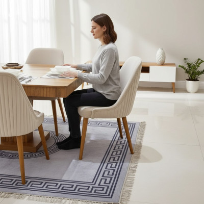 Weißer Esszimmer 1-er Stuhl Designer Küchenstuhl Moderne Polsterstühle