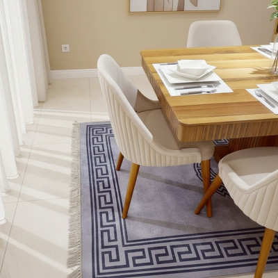 Weißer Esszimmer 1-er Stuhl Designer Küchenstuhl Moderne Polsterstühle