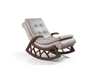 Moderner Holz Schaukelstuhl Edle Wohnzimmer Relax Möbel Holzgestell Neu