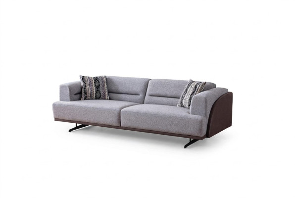 Grauer Moderner 3-Sitzer Polster Wohnzimmer Couchen Luxus Edle Sofas