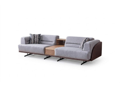 Grauer Wohnzimmer 3-Sitzer Luxuriöses Dreisitzer Sofa Polster Couchen