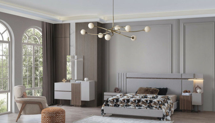Schlafzimmer Set Luxus Komplettes Bett +2x Nachttische 3tlg. Modern Set Neu
