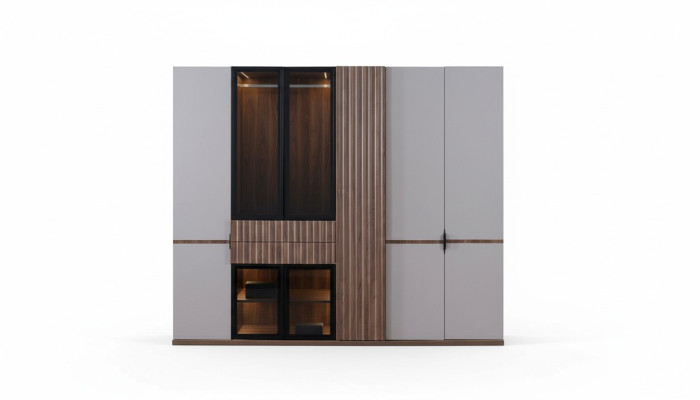 Schrank Kleiderschrank Schlafzimmer Schränke Modern Holz Luxus 260cm