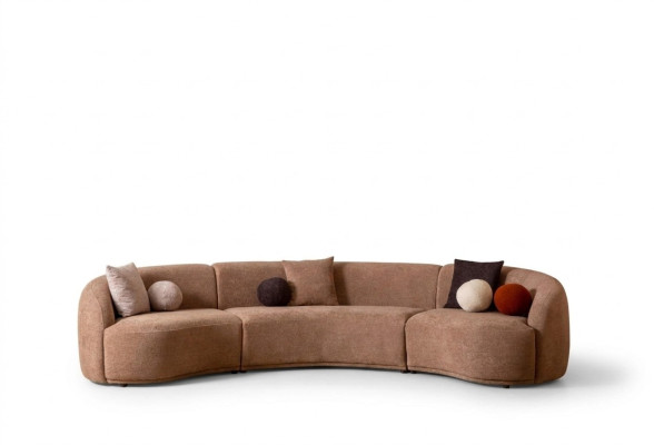 Designer Rund sofa braun Eckgarnitur Modern Möbel Wohnzimmer Luxus Couchen
