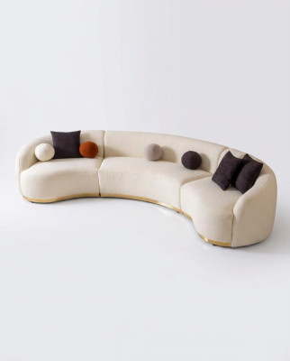 Designer Rund sofa Weiße Eckgarnitur Moderne Möbel in Wohnzimmer Luxus