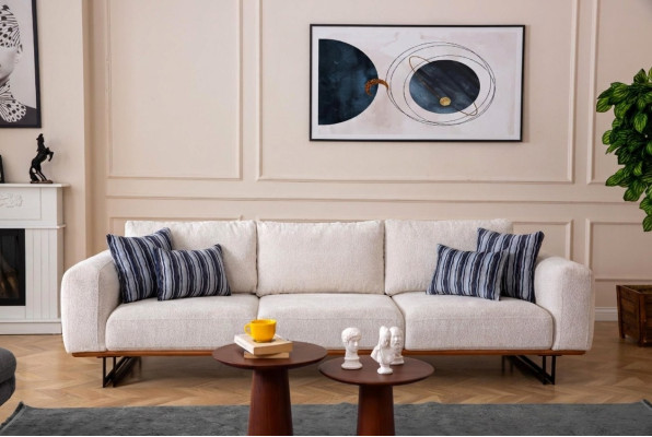 Designer 4 Sitzer Sofa Modern Möbel Weiße Farbe in Stil Wohnzimmer 