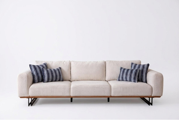 Designer 4 Sitzer Sofa Modern Möbel Weiße Farbe in Stil Wohnzimmer 