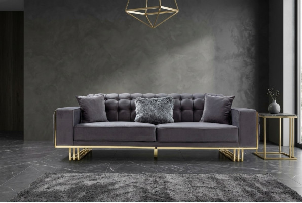 sofa Luxus Möbel Wohnzimmer Füße 240cm Couch Sofas Couchen 3 Sitzer
