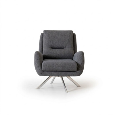 Modern Sessel Luxus Möbel in Wohnzimmer Lounge Club Designer grau Einrichtung