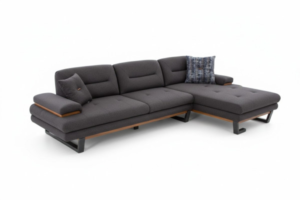 Stil Ecksofa L-form Grau Luxus in Wohnzimmer Designer Eckgarnitur Couchen