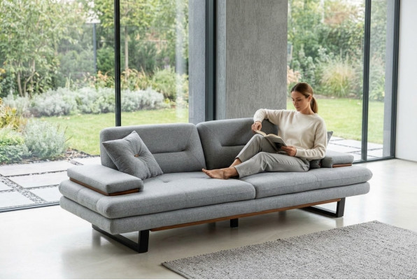 Modern Möbel Wohnzimmer Sofa 3 Sitzer grau xxl big Designer 238cm Möbel