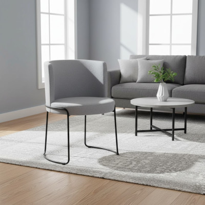 Stuhl Modern Polster Esszimmer Stühle Textil Farbe Grau 1 Sitzer Neu