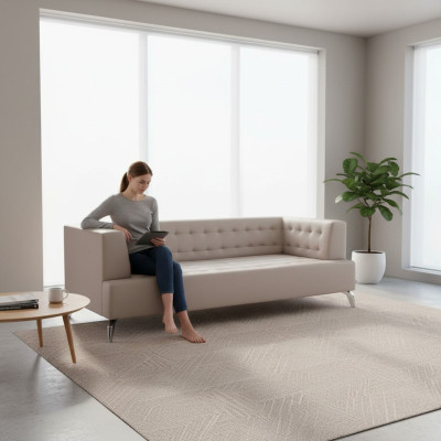 Büroeinrichtung Sofa Couch 2 Sitzer Arbeitszimmer Polstersofa Kunstleder Möbel