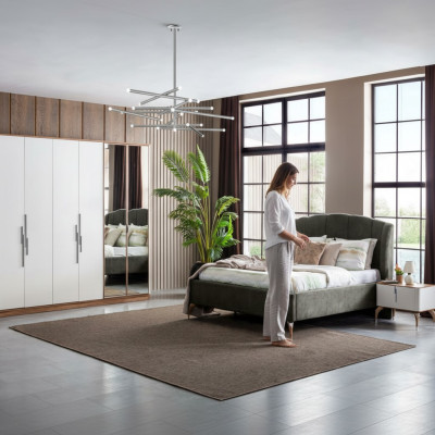 Luxuriöse Schlafzimmer Set Luxus Komplettes Bett 2x Nachttisch Modern 3tlg Neu