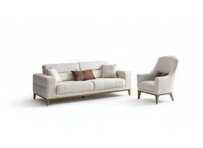 Wohnzimmer Sofagarnitur Dreisitzer Sessel Luxus Couch Set 3 1 Sitzer Weiß Wohnzimmer Sofagarnitur Dreisitzer Sessel Luxus Couch Set 3 1 Sitzer Weiß