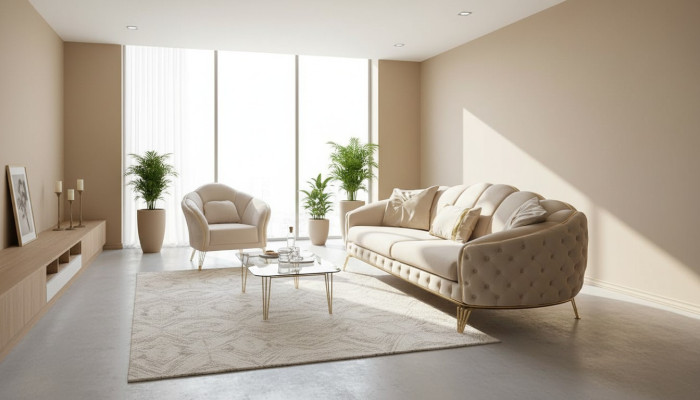 Wohnzimmer Komplett 3tlg Modern  Dreisitzer Sofa Couch Luxus 2x Sessel