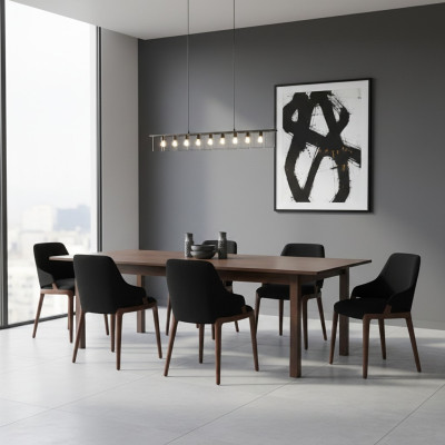 Modern Schwarz 6x Stühle Luxus Holz Möbel Stühle Design Einrichtung Neu