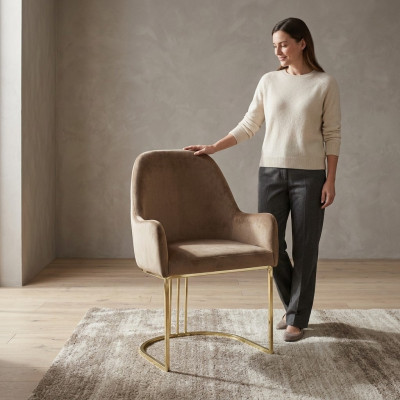Gruppe Set 4x Sessel Stuhl Design Stoff Polster Stühle Esszimmer Textil