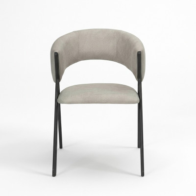 Esszimmer Grau Textil Gruppe Set 4x Sessel Stuhl Design Stoff Polster Stühle