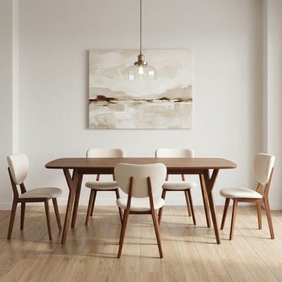 Moderner Weißer 6x Stühle Holzstuhl Einsitzer Stuhl ohne Armlehnen neu