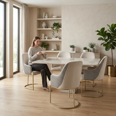 Modern Polsterstuhl 6x Stühle Esszimmerstuhl Hochwertig Küchenstuhl Mehrfarbig