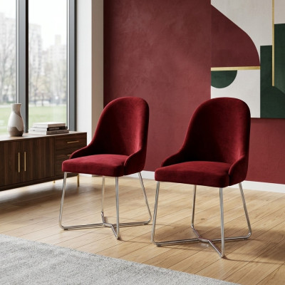 Modern Rot 2x Stühle Luxus Esszimmer Einrichtung Stühle Neu Möbel Esszimmerstuhl
