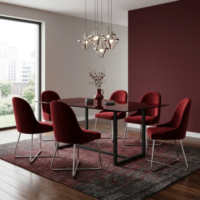 Modern Stühle Luxus Esszimmer Einrichtung Rot 6x Stühle Möbel Esszimmerstuhl