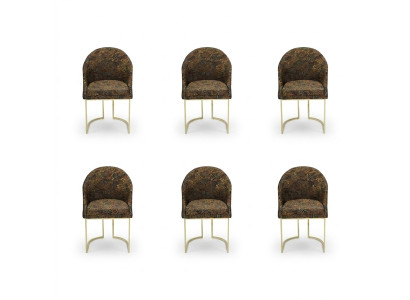 Modern Esszimmer stühle Wohnzimmer luxuriöse Mehrfarbig 6x Stühle Metall neu