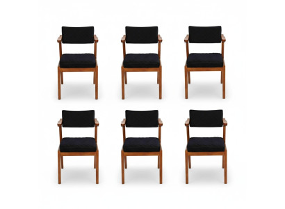 Luxus Esszimmer Stuhl Modern Holz Möbel 6x Stühle Schwarz Design Einrichtung