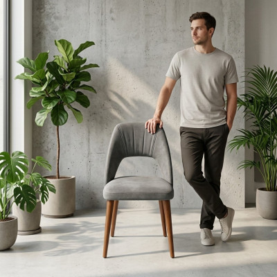 Exklusive Polster 4-er Stuhlset Küchen Möbel Designer Esszimmer Stühle