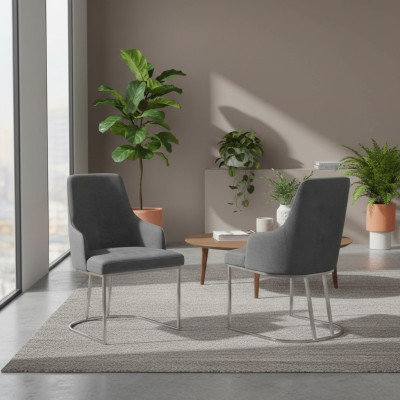 Modern Grau 6x Stühle Metall Esszimmerstuhl Designer Möbel Luxus Stühle