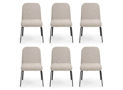 Gruppe Garnitur Stühle 6x Stuhl Set Textil Polster Sitz Edelstahl Esszimmer Neu