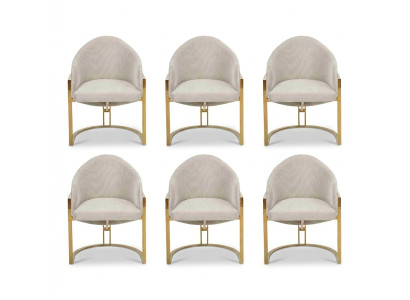 Modern 6x Stühle Polsterstuhl Esszimmerstuhl Metall Küchenstuhl Weiß Stilvoll