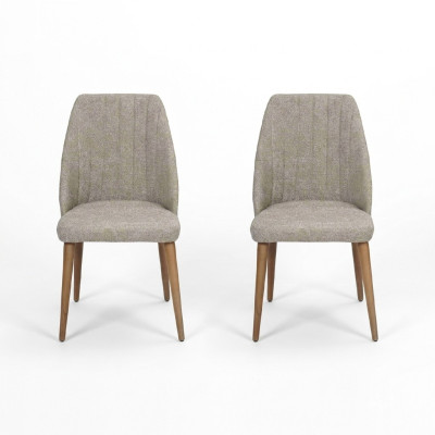 Modern 2x Stühle Polsterstuhl Luxus Sessel Grau Stuhl Lehnstuhl Esszimmer